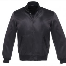Varsity Satin jacket Solid Black